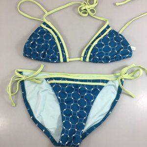 Original Penguin XS Blue Two-Piece String Bikini